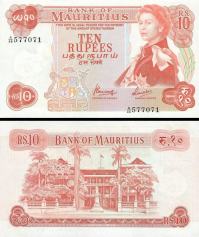 *10 Rupií Maurícius 1967, P31c AU/UNC - Kliknutím na obrázok zatvorte -